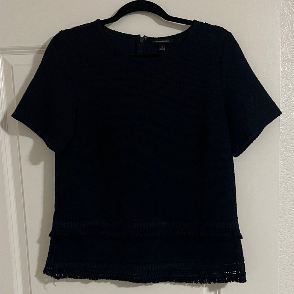 Banana Republic Navy Short Sleeve Top